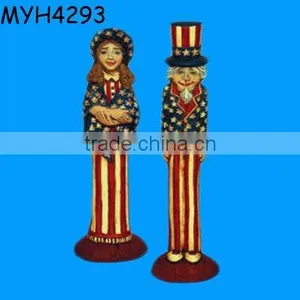 Resin Stick Figures Uncle Sam & Betsy Ross thumbnail-1