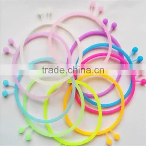 2015 Hot Selling Silicone Hair Ties Colorful Silicone Hair Bands Bracelet for Girls and Children thumbnail-4