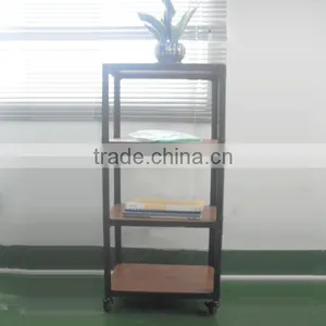 4 Layer Moving Metal Kitchen Book Office Storage Shelf thumbnail-1