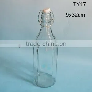 Cylinder Glass Milk Bottle With Swing Top Lids thumbnail-1