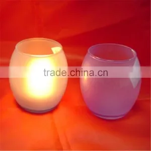 Egg Shape Round Glass Candle Holder/clear Round Holder thumbnail-2