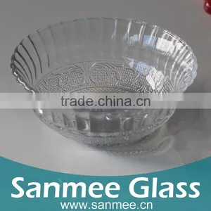 High Quality Clear Glass Bowl With Decorative Pattern thumbnail-1
