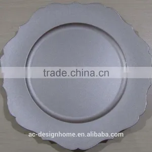SILVER GLITTER PP PLASTIC CHARGER PLATE thumbnail-1