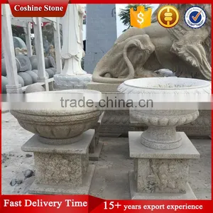 Natural Yellow Granite Flower Pot For Garden Decoration thumbnail-1