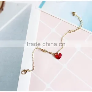 Cupid Arrow Bracelet Gold Arrow Crystal Heart Charms Gold Chain Bracelet for Lovers Valentine's Day Jewelry Gifts thumbnail-4