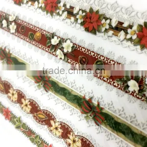 Embroidery Lace Rub-ons Transfer, X'mas Season Transfer Sticker, Decoration Embroidery Lace Transfer With Stick thumbnail-4