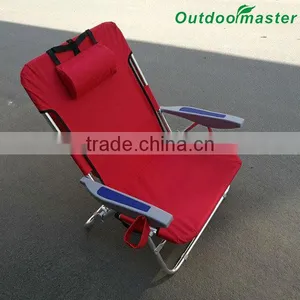 Portable Red Big Guy Aluminum Folding Beach Chair Backpack thumbnail-6