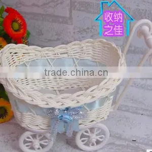 Flower Basket Trolley ;Weave Basket;trolley thumbnail-2
