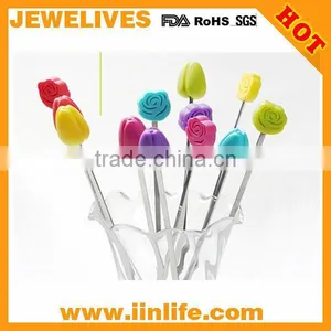 Multi-shape Silicone Head Glass Cocktail Stirrers thumbnail-1