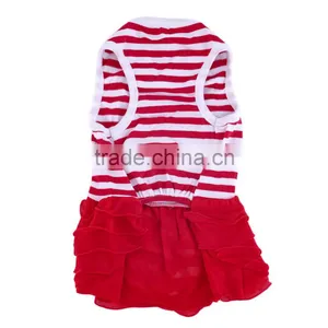 2015 Newly Design Hot Pet Dog Puppy Tutu Princess Dress Stripe Bow Lace Skirt Formal Wedding Clothes Pet Apparel thumbnail-4
