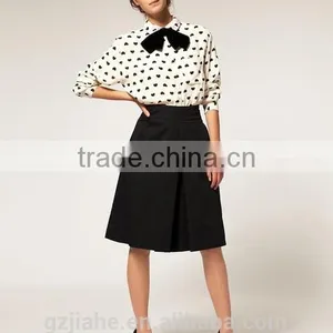 Autumn Spring 2015 Long Sleeve White Heart Printing Pattern Chiffon Blouses Shirt Women Clothing Blusas Femininas European Style thumbnail-3