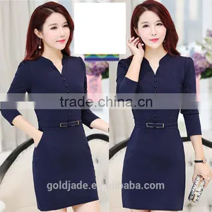 2016 Customized Manufactorying Fashionable Custom Fit Middle-aged Ladies Dress thumbnail-3