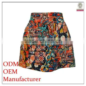 Fashion Garment Factory A-Line Flare Western Style Printed Pattern Black Yoke Back Girl's Puffy Skirt thumbnail-1