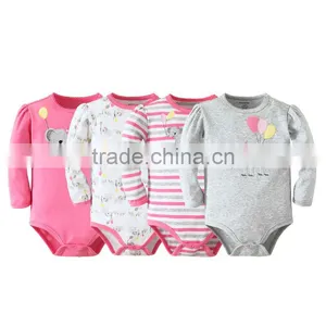 Mom and Bab Summer Short Sleeves Baby Rompers,100% Cotton Cute Embroider Long Sleeve Bodysuit, Baby Clothes thumbnail-3