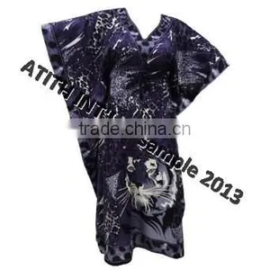 100% Viscose Print Medium VNeck Kaftan thumbnail-6