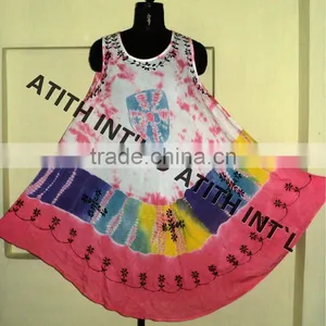 RAYON TIE DIE UMBRELLA DRESS thumbnail-1