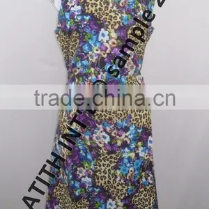 Round Neck Print Polyster Ladies Dress thumbnail-1