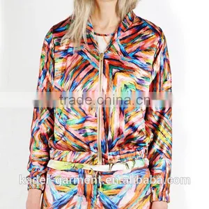 2015 Trendy Color Sublimation Jacket Zipper Up Jacket for Women thumbnail-2