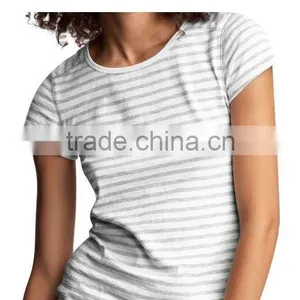LATEST GIRLS STRIPED CREW NECK T SHIRT thumbnail-1