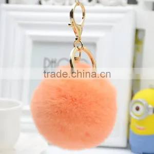 Myfur Genuine Rabbit Fur Ball Fur Decoration Colorful Customized Real Pom Rabbit Fur Fluffy Ball Keychain thumbnail-4