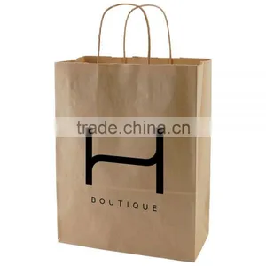 USA Made 50% Recycled Natural Kraft Shopping Bag - Dimensions Are 10" x 5" x 13.5" and Comes With Your Logo. thumbnail-1
