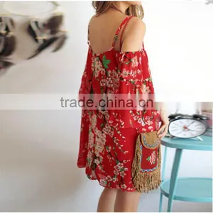 Walson F20005A New Collection Floral Printing Dress for Women thumbnail-3