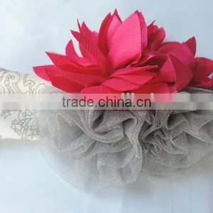 Wholesale Girls Accessories 2016 Cotton Knit Baby Headbands Elastic Besutiful Baby Girl Flower Headbands Boutique Children Bands thumbnail-5