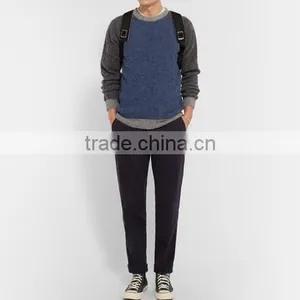 Top Selling 100% Wool Made Sweater Men With Ribbed Trim and Hem Man Wool Sweater Design thumbnail-2