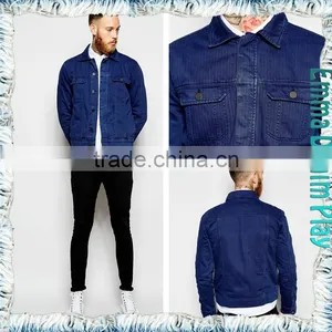 2015 New Fashion Male Long Sleeve Bright Blue Denim Long Jacket thumbnail-1