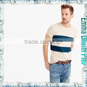 2017 Man's High Quality Customized Design Wide Stripe Style O Neck T Shirts thumbnail-1