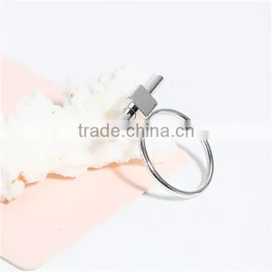 Copper Unadjustable Rings Silver Tone Cube thumbnail-2