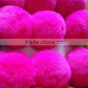 SJ748-01 8CM Colorful Rex Rabbit Fur Ball Wholesale Fur Pom Pom thumbnail-2