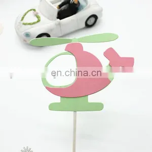 Hot Sale Airplane Cake Topper Helicopter Paper Cake Topper thumbnail-3