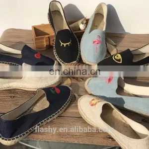 Wholesale Embroidering Espadrilles Flat Nature Canvas Shoes Classic thumbnail-6