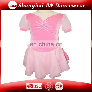 New Style Pink Cheap Primary Custom Ice Skating Dance Dresses thumbnail-1