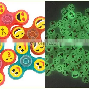 Emoji Hand Spinner Emoji Fidget Spinner EDC Finger Tips Luminous Glow in Dark Handspinner Tri Spinner Luminous Smiling Face Gyro thumbnail-2