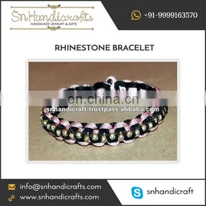 Fashionable Standard Size Custom Design Rope Rhinestone Bracelets thumbnail-1