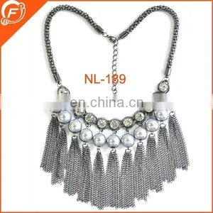 Women Dressing Metal Chain Necklace With Tubes thumbnail-6