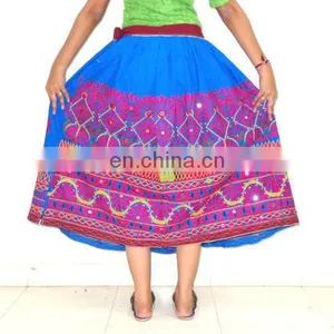 Banjara Skirt - Cotton OLD Work Skirt Tribal Ethnic Skirt - Gypsy Kutch Embroidered Skirt Rabari Embroidered Skirt Wrap Lehenga thumbnail-5