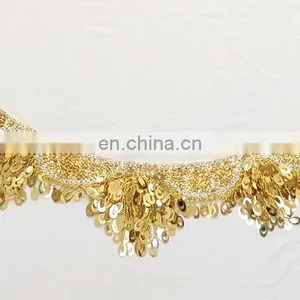 Y-2054 American Hot Sale Full Sequins Belly Dance Hip Scarf thumbnail-4