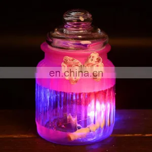 Led Light Glass Bottle With Secret Paper Note Bow Knot Colored Wishing Bottle With Charms Lucky Glass Bottle Cork thumbnail-3