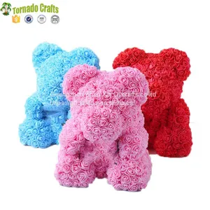New Show High Quality 40cm Valentine Day Foam Teddy Rose Flower Bear thumbnail-1