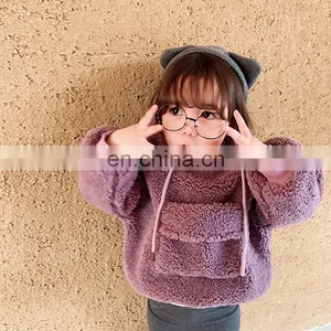 6138/Newest Fashion Plush Infant Girl Warm Winter Sweater Hooded Thicken Toddler Girls Pullover Top thumbnail-4