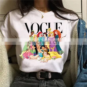 European and American Fashion Princess Print Summer Casual Short-sleeved Fashion Brand Lady T-shirt thumbnail-6