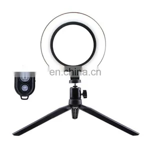 Wholesale 6 Inch Live Photography Makeup Led Circle Ring Light With Tripod Stand Cell Phone Holder thumbnail-2