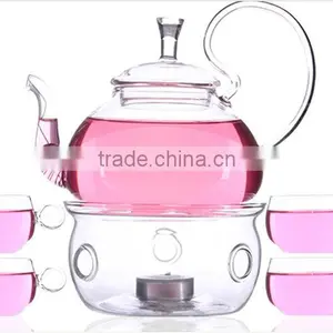 Tea Set,Glass Teapot 600ML and Cups,High Temperature Resistance thumbnail-1