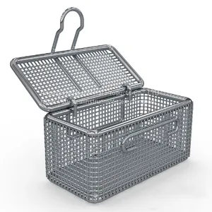 Micro Fine Mesh Baskets With Lids Fine Mesh Boxes With Hinged Removable Lid thumbnail-3