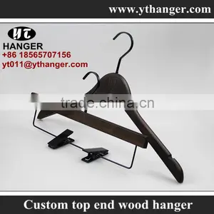 IMY-460 Brush off Brown Wooden Thin Flat Hangers for Clothes thumbnail-1
