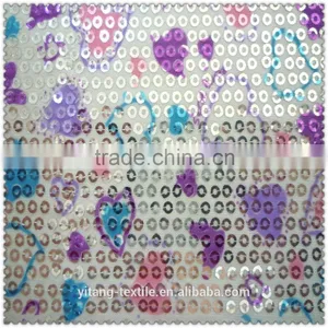 Printed Heart Pattern Sequin Fabric thumbnail-2