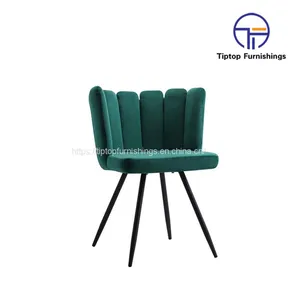 Tiptop Luxury Dining Chairs Customized Modern Style Metal Stainless Steel Upholstery Velvet Armchair Chair thumbnail-2
